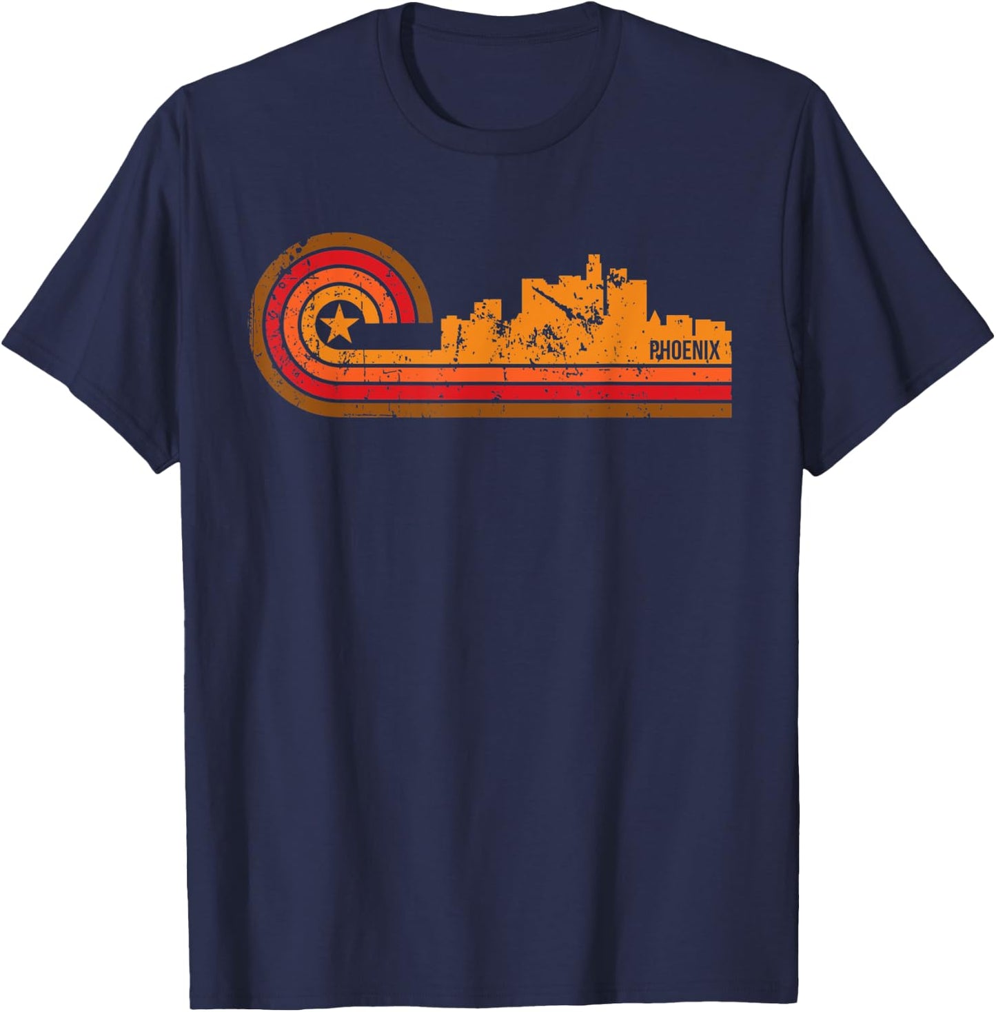 Retro Phoenix - Phoenix AZ Skyline Shirt T-Shirt - T-Shirt | Navy