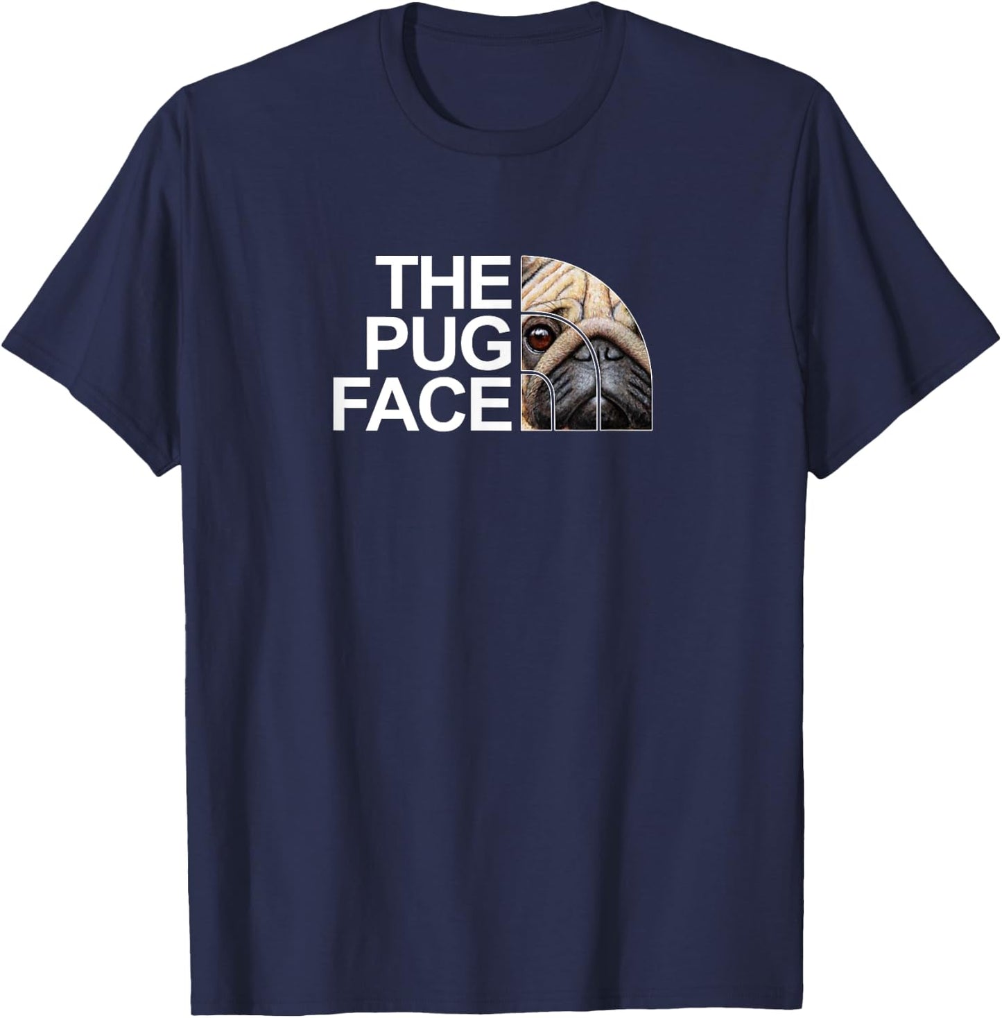 The Pug Face Dog Funny Pug Men Women Girls Kids T-Shirt - T-Shirt | Navy