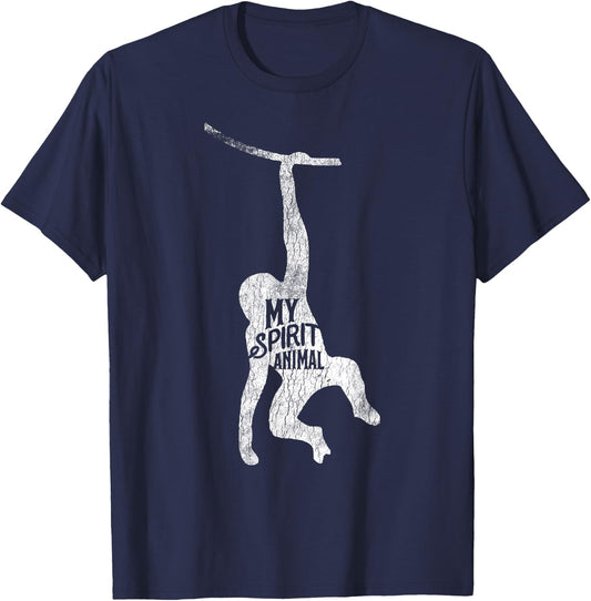 Cute Monkey Is My Spirit Animal Love Monkeys Gift T-Shirt - T-Shirt | Navy