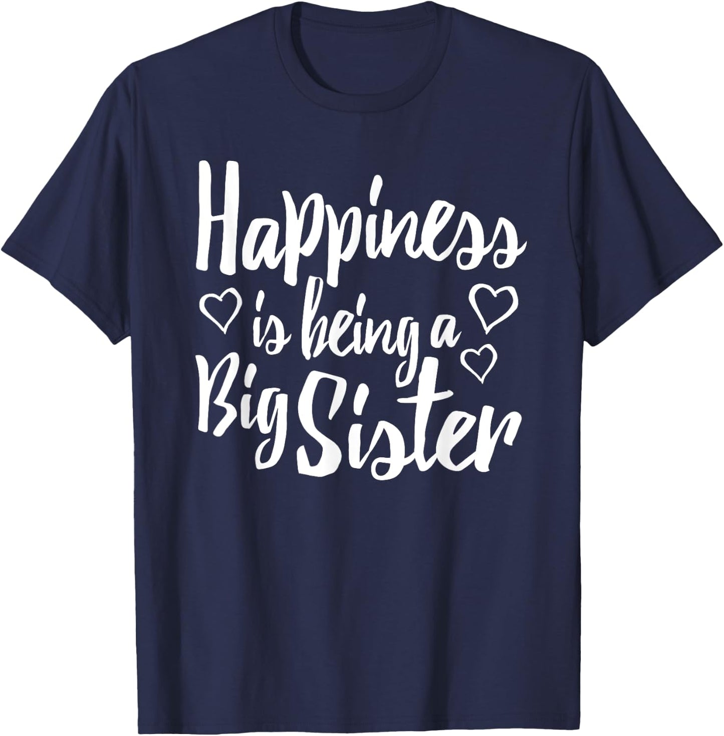 Adult Big Sister Shirt Happiness is being a Big Sister T-Shirt - T-Shirt | Navy