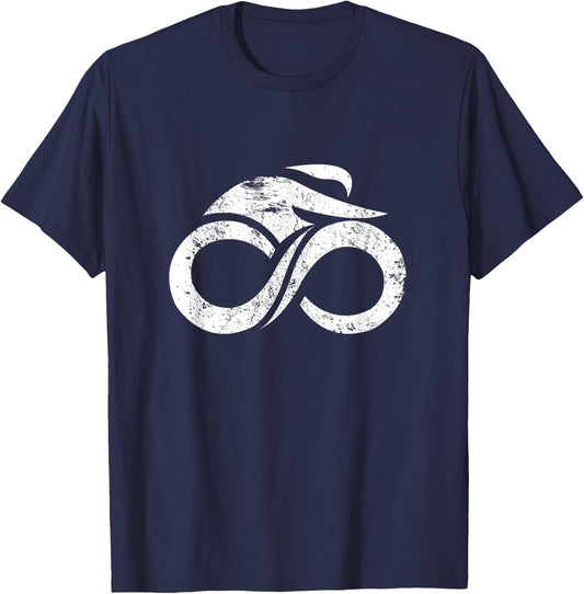 Road Bike Shirt Infinity Racing Bicycle Gift T-Shirt - T-Shirt | Navy