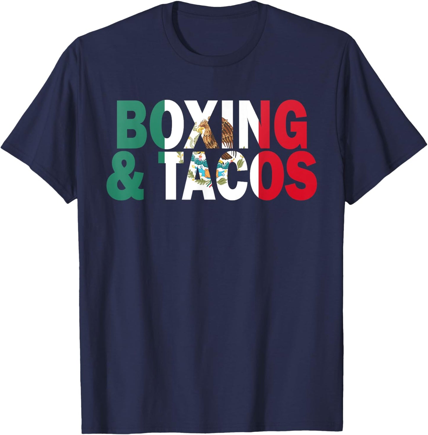 Boxing and Tacos Funny Mexico T-Shirt - T-Shirt | Navy