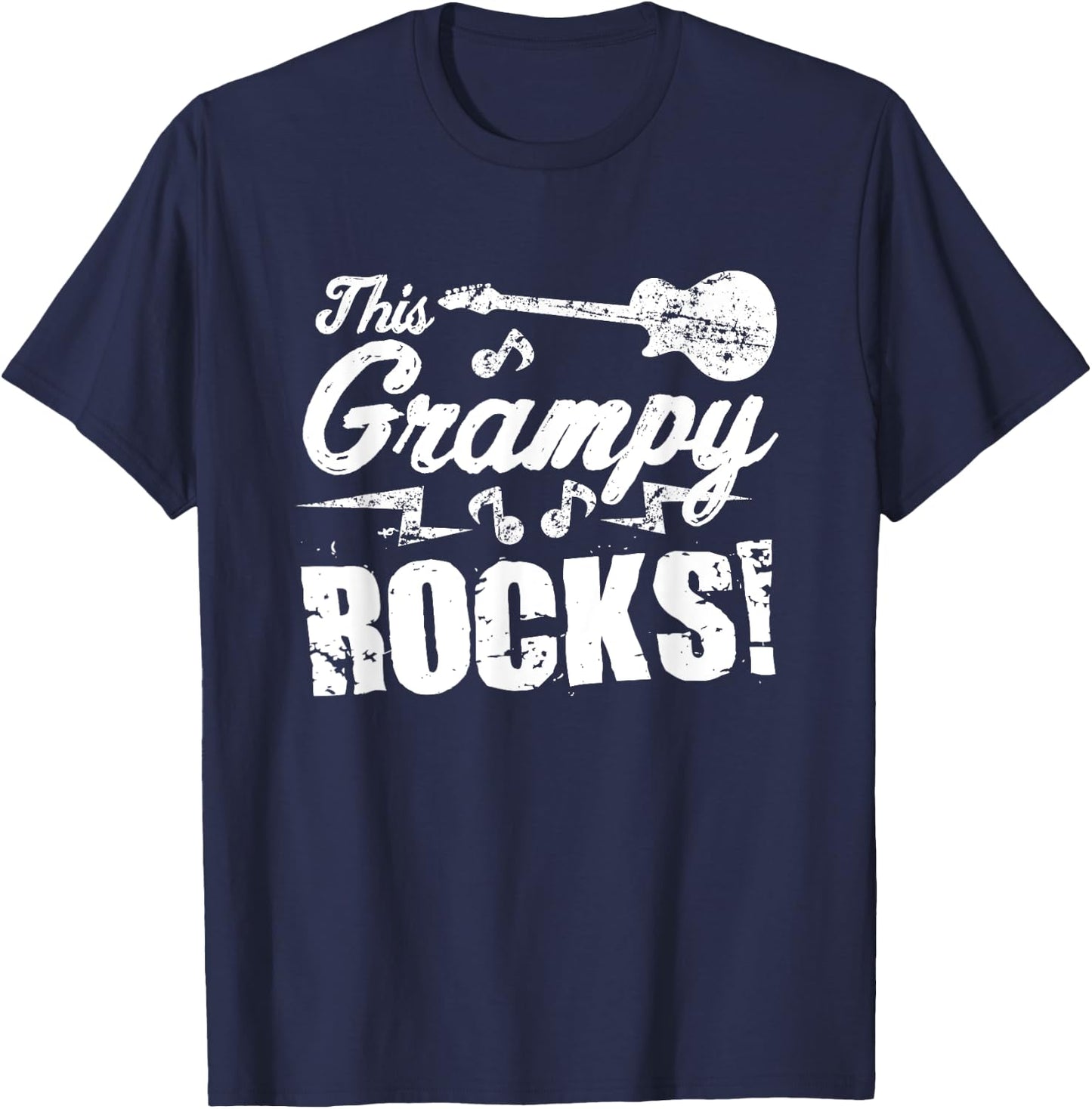 This Grampy Rocks - Guitar Rock and Roll Funny Gift T-Shirt - T-Shirt | Navy
