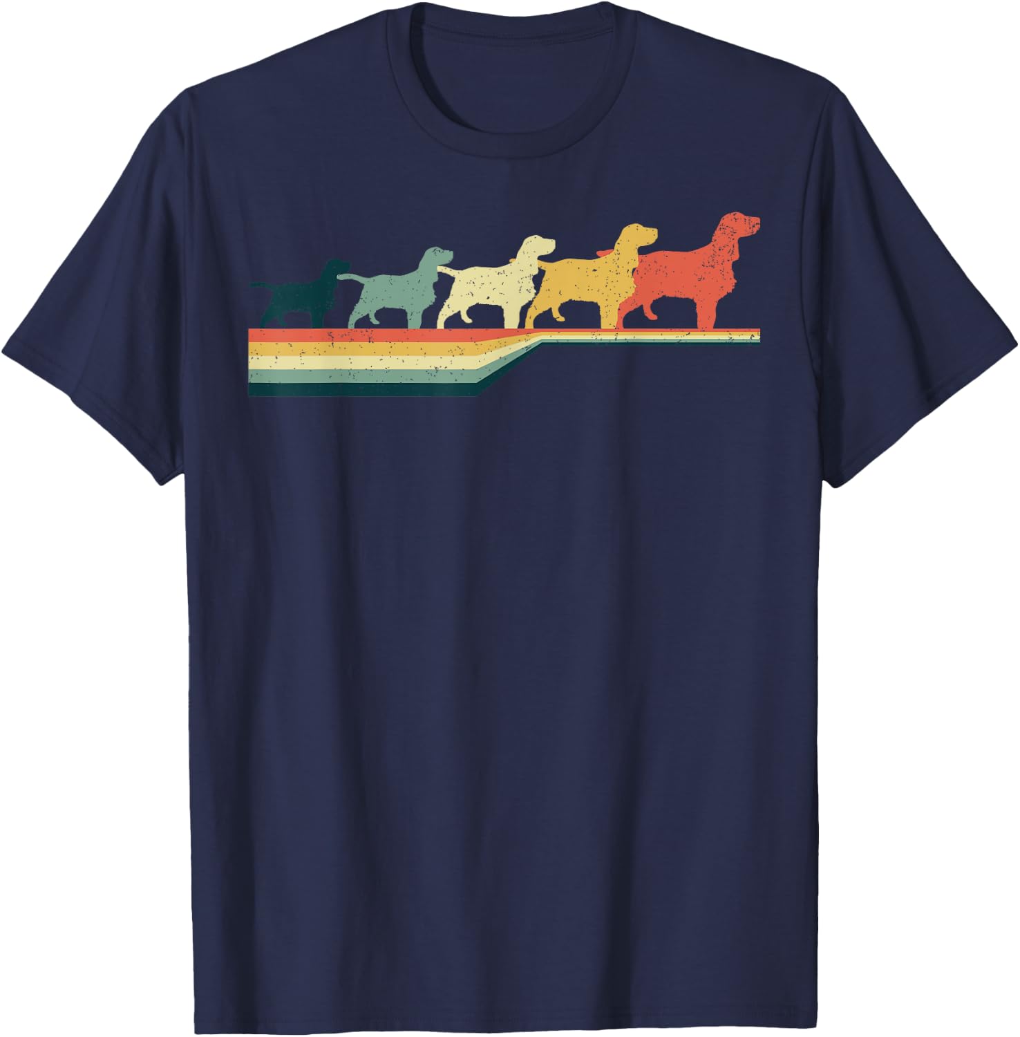 SPRINGER SPANIEL , Vintage Retro Style T-Shirt - T-Shirt | Navy