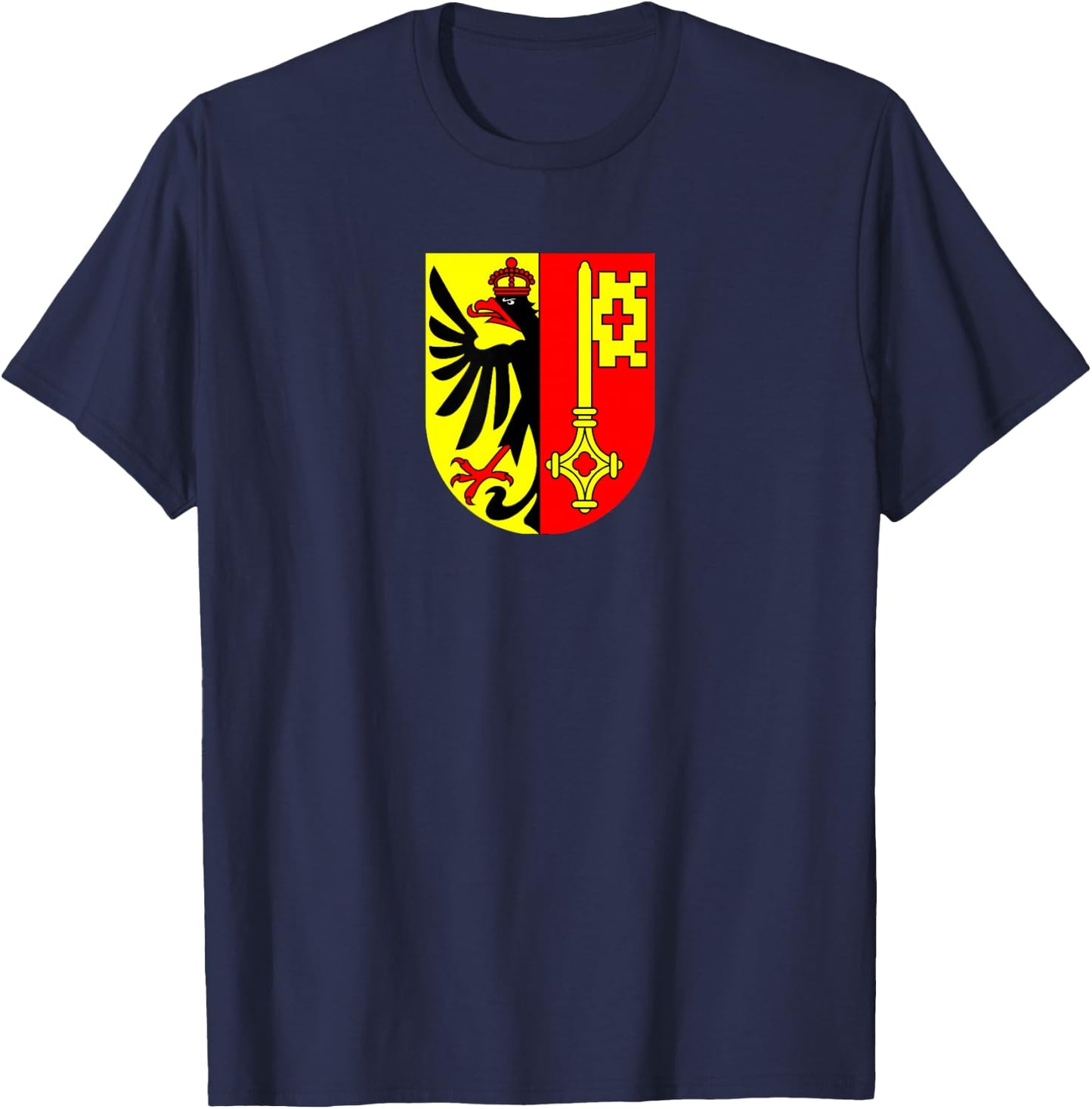 Geneva - Swiss Canton and City Coat of Arms T-Shirt - T-Shirt | Navy