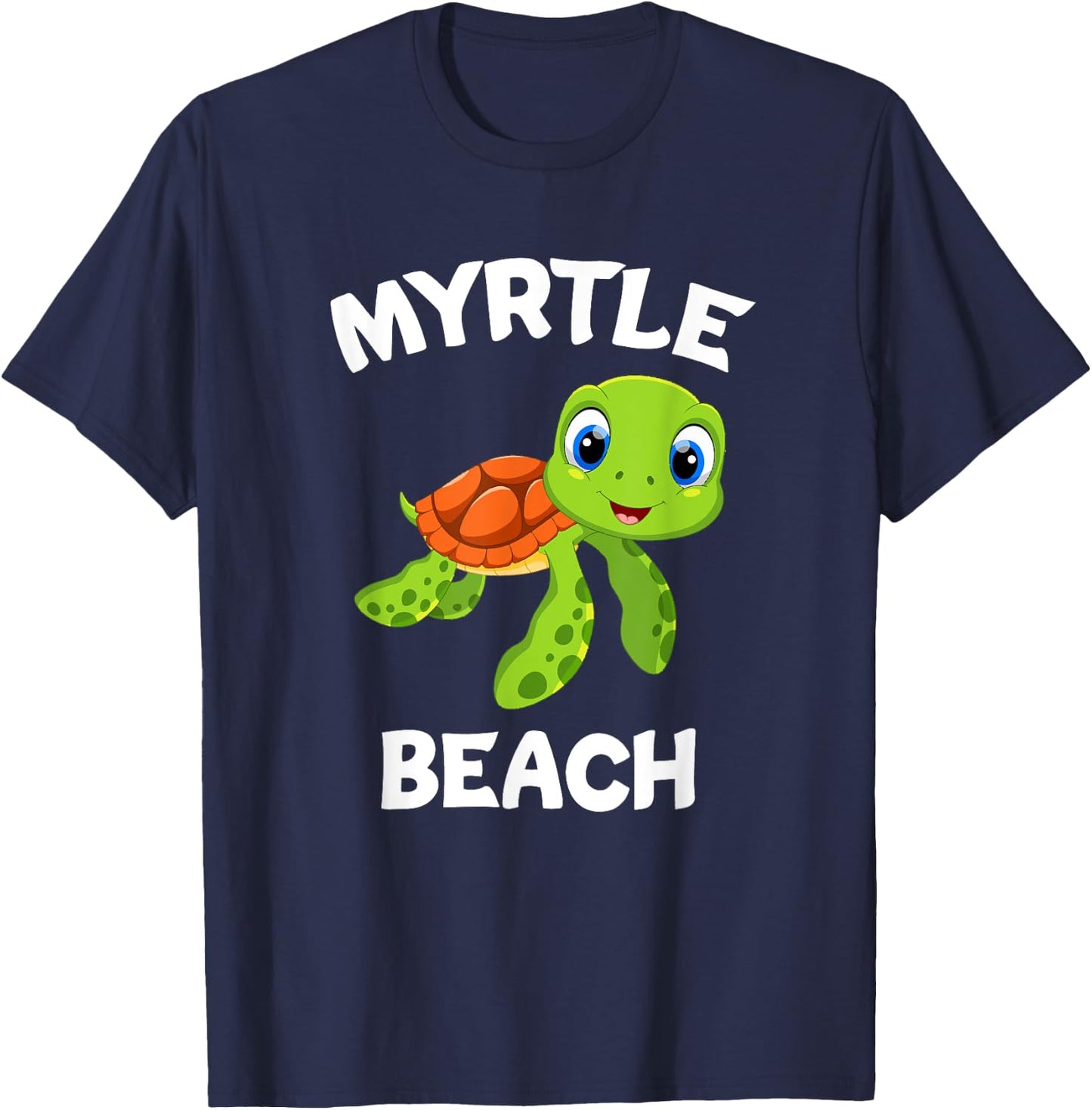 Awesome Myrtle Beach Design Featuring A Cute Sea Turtle Women Kids T-Shirt - T-Shirt | Navy