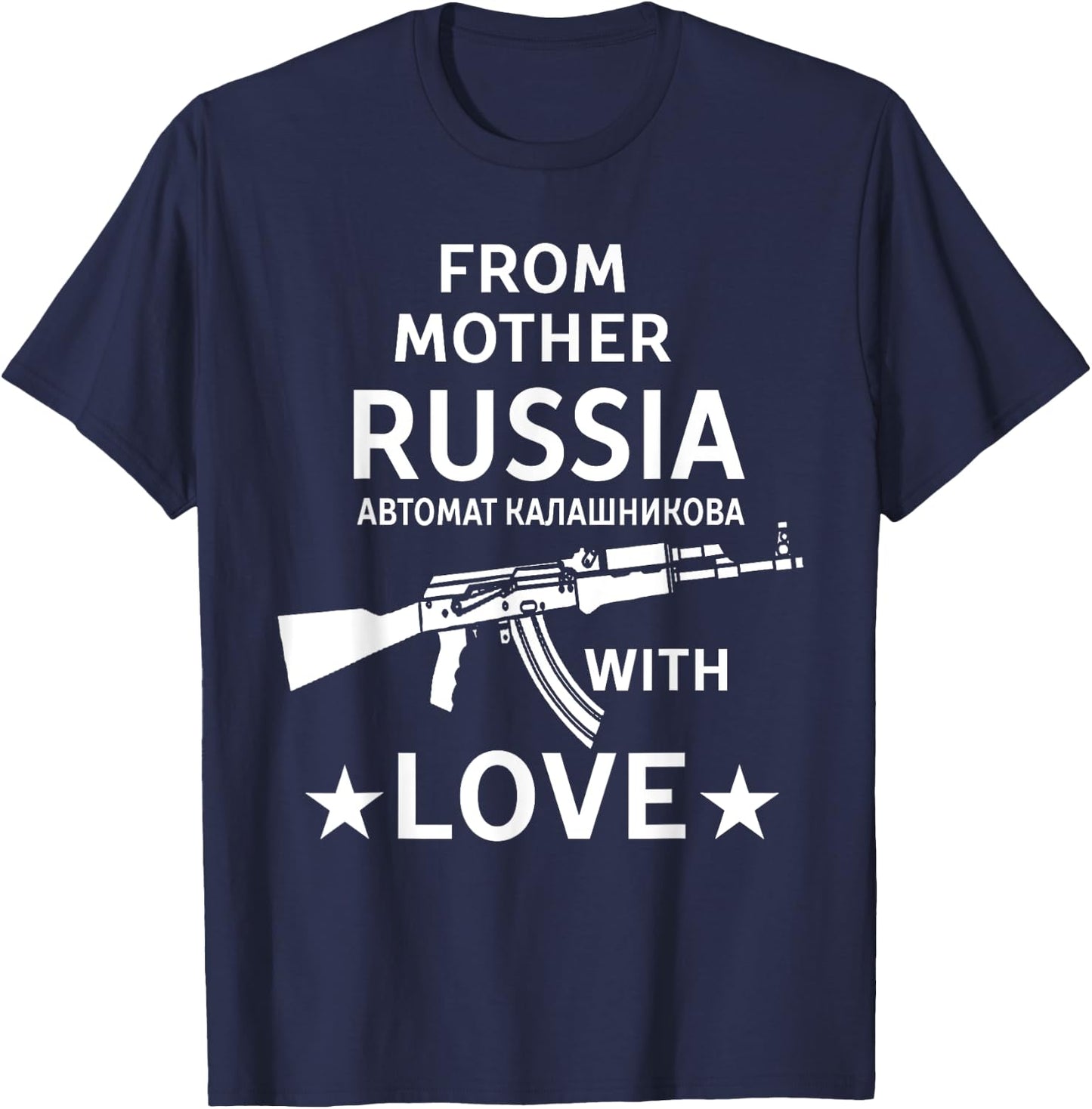 Soviet Kalashnikov AK-47 Vintage USSR Russian Rifle Gun CCCP T-Shirt - T-Shirt | Navy