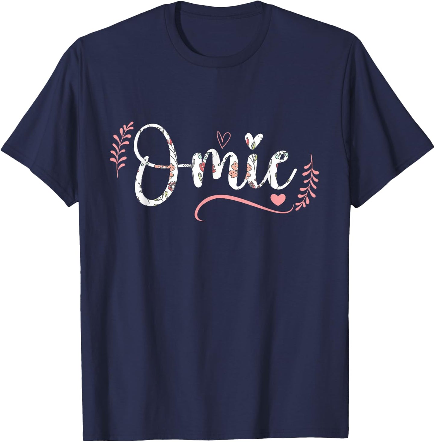 Omie Floral Grandma Christmas Mother's Day Grandparents T-Shirt - T-Shirt | Navy