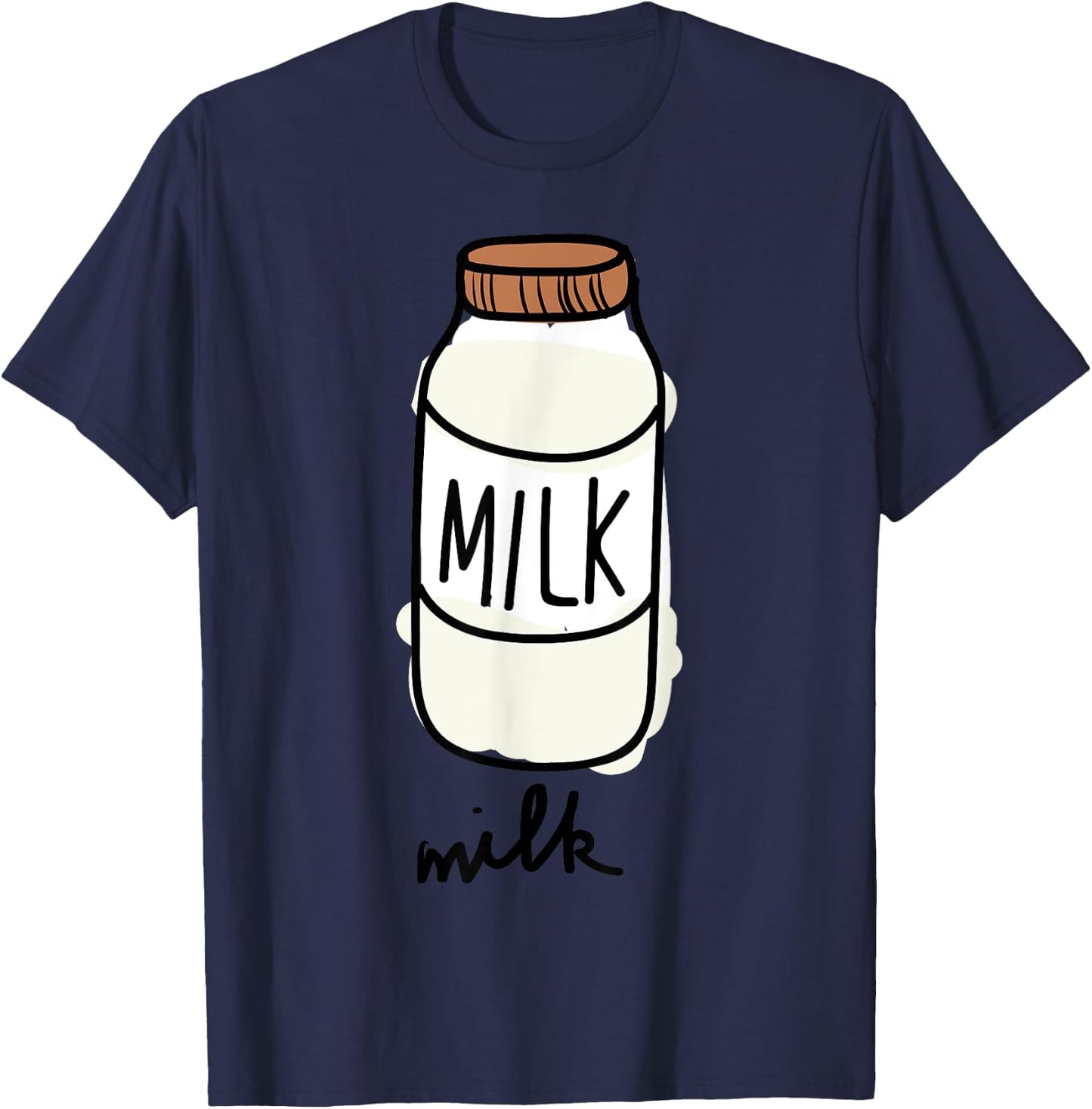 Milk Carton Milky Match Pair with Cookie Costume T-Shirt - T-Shirt | Navy