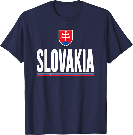 Slovakia Slovak Flag Slovensko Souvenir Love Gift T-Shirt - T-Shirt | Navy