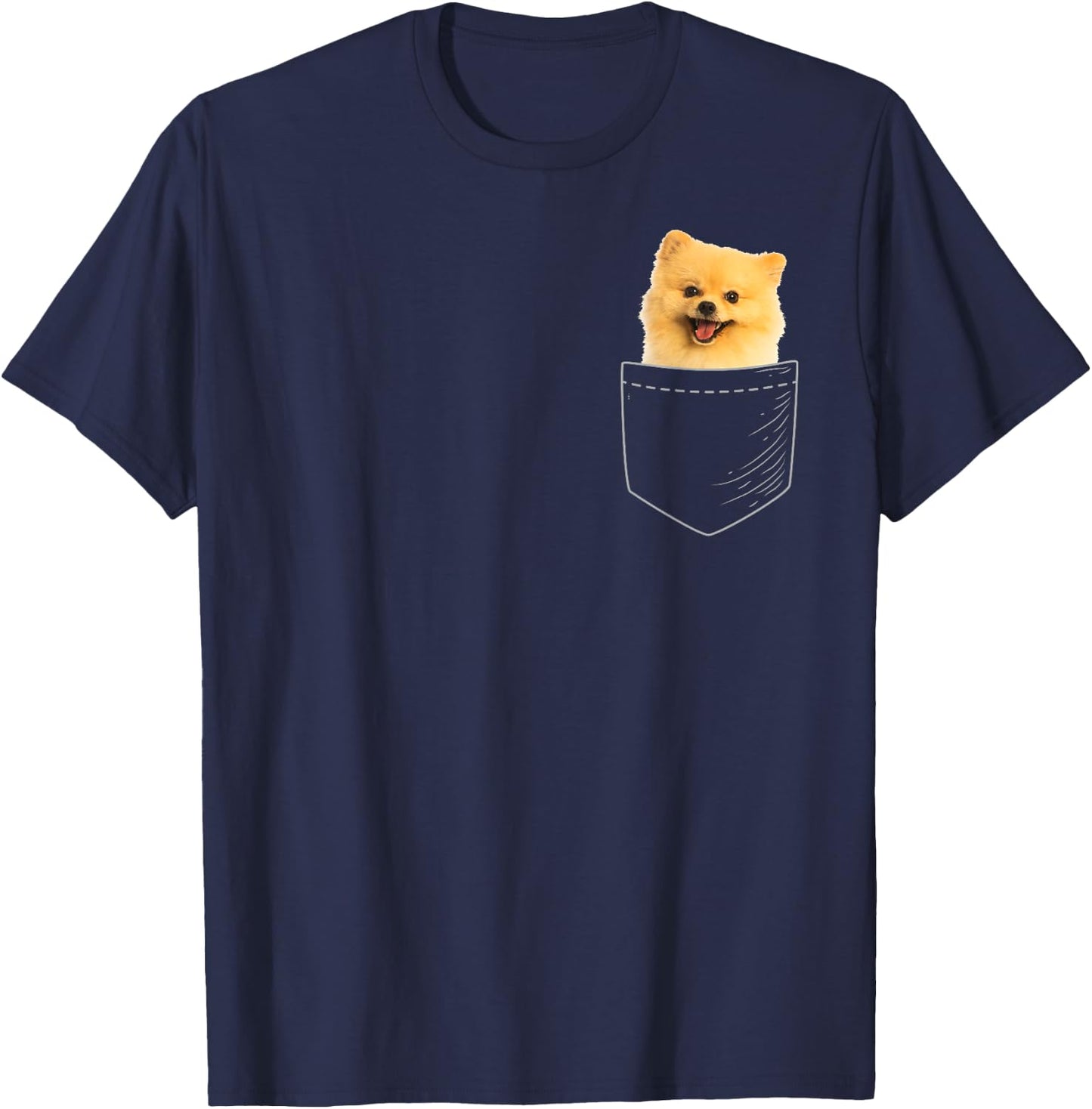 Pomeranian Pom in Pocket I Love Pomeranians Gift T-Shirt - T-Shirt | Navy