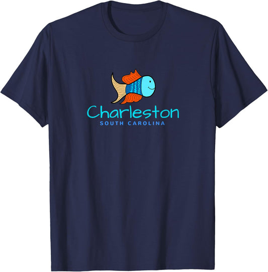 Charleston SC , Fun Fish South Carolina T-Shirt - T-Shirt | Navy