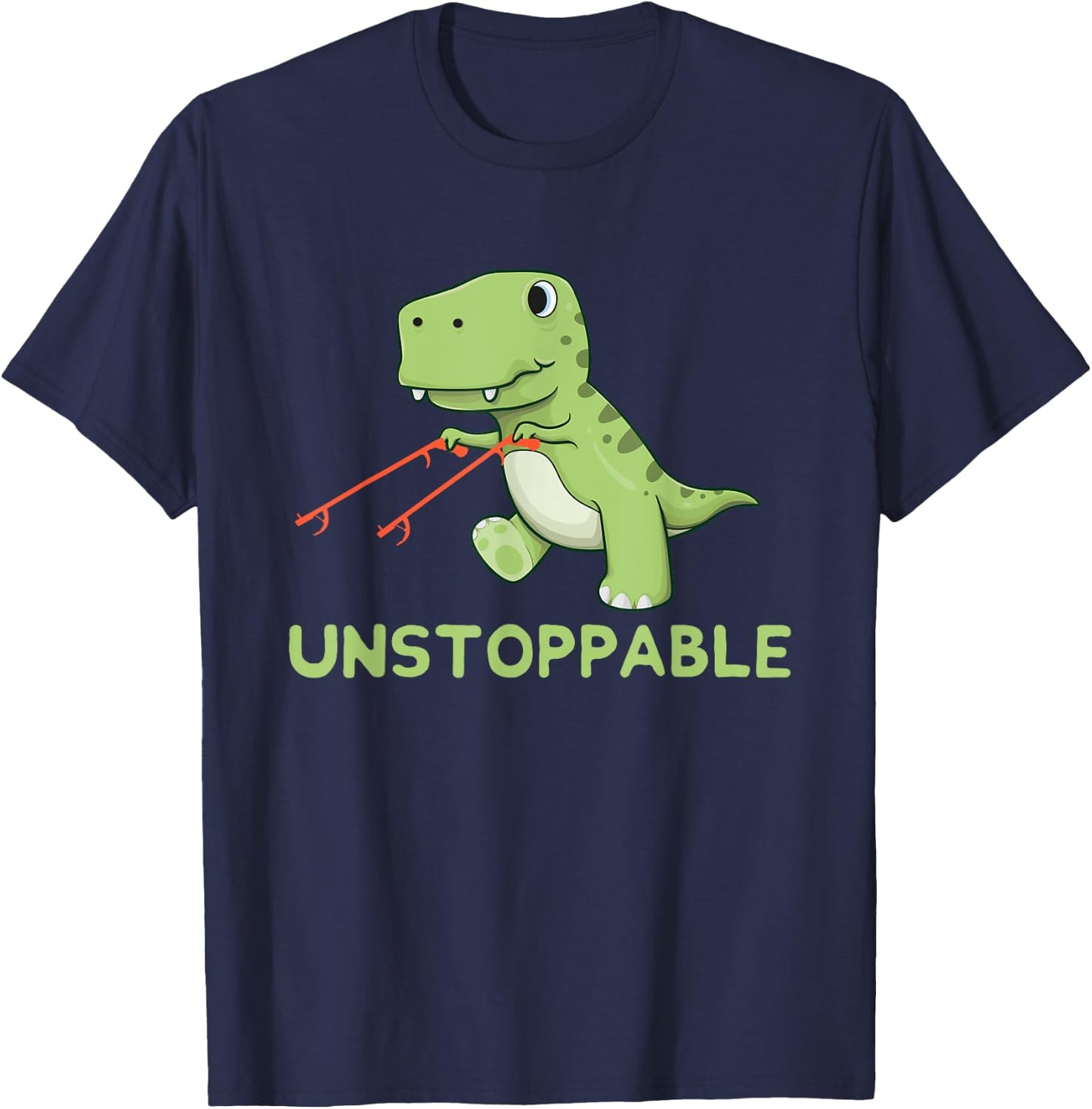 Unstoppable T-Rex With Long Arms Pun T-Shirt - T-Shirt | Navy
