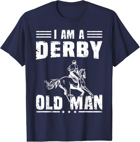 Derby Old Man Horse Racing Dress KY Horse Racing T-Shirt - T-Shirt | Navy