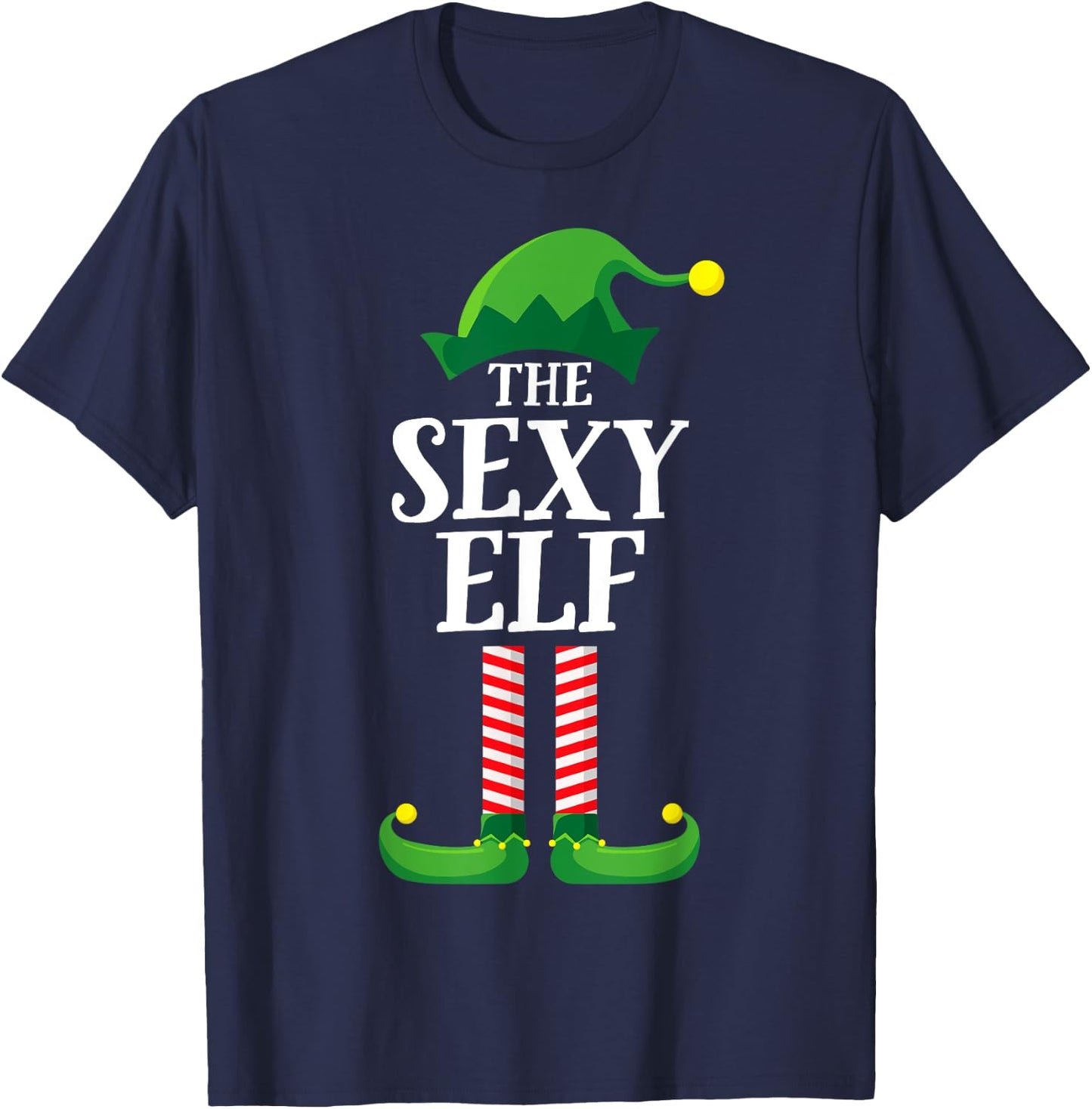Sexy Elf Matching Family Group Christmas Party Pyjamas T-Shirt - T-Shirt | Navy
