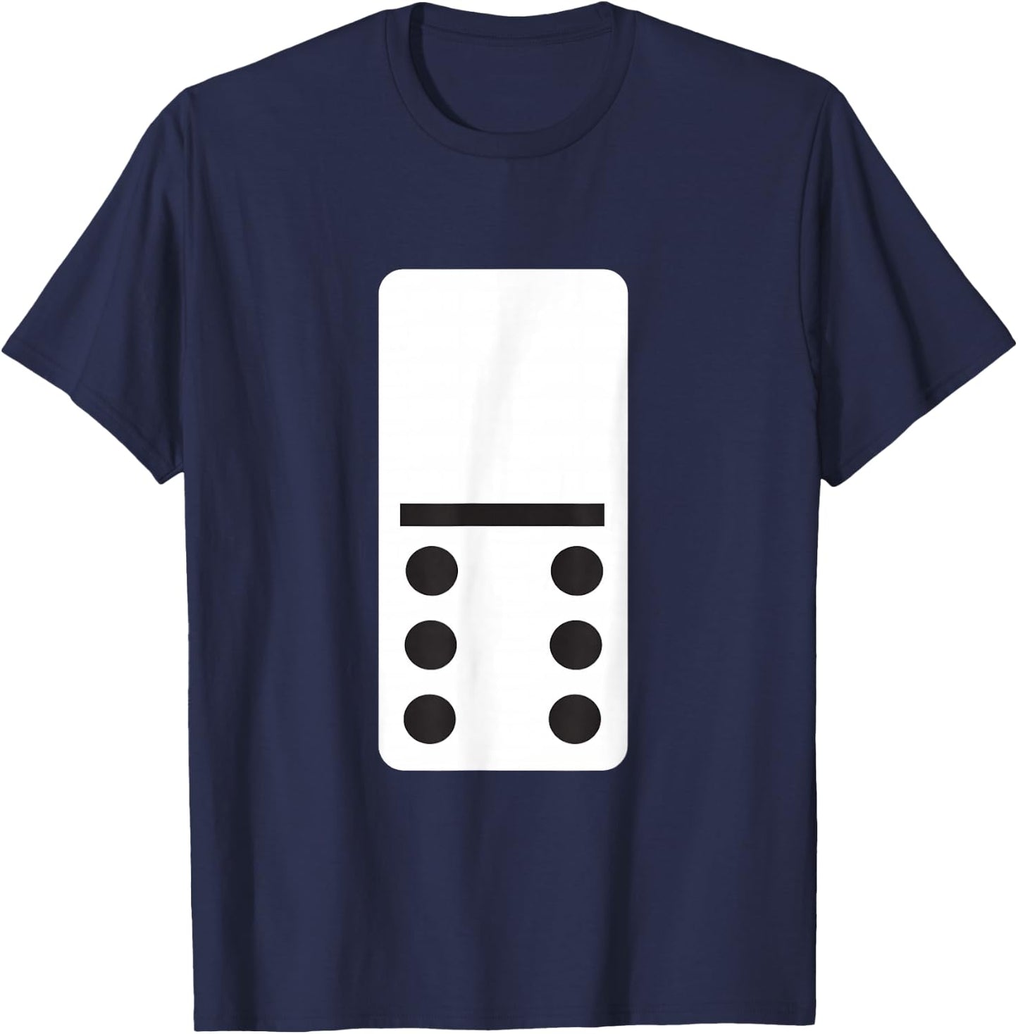 Blank Six Dominoes Costume 0-6 Domino Game Birthday T-Shirt - T-Shirt | Navy