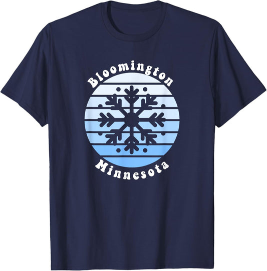Bloomington Minnesota MN Winter Snowflake Christmas T-Shirt - T-Shirt | Navy