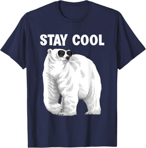 Cool Polar Bear Design Women Animal Polar Bear Lover T-Shirt - T-Shirt | Navy
