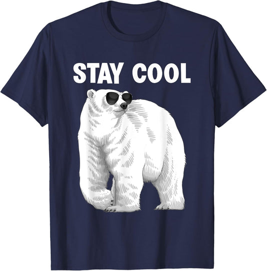 Cool Polar Bear Design Women Animal Polar Bear Lover T-Shirt - T-Shirt | Navy