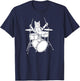 Funny Cat Playing Drums Drum Kit T-Shirt - T-Shirt | Navy