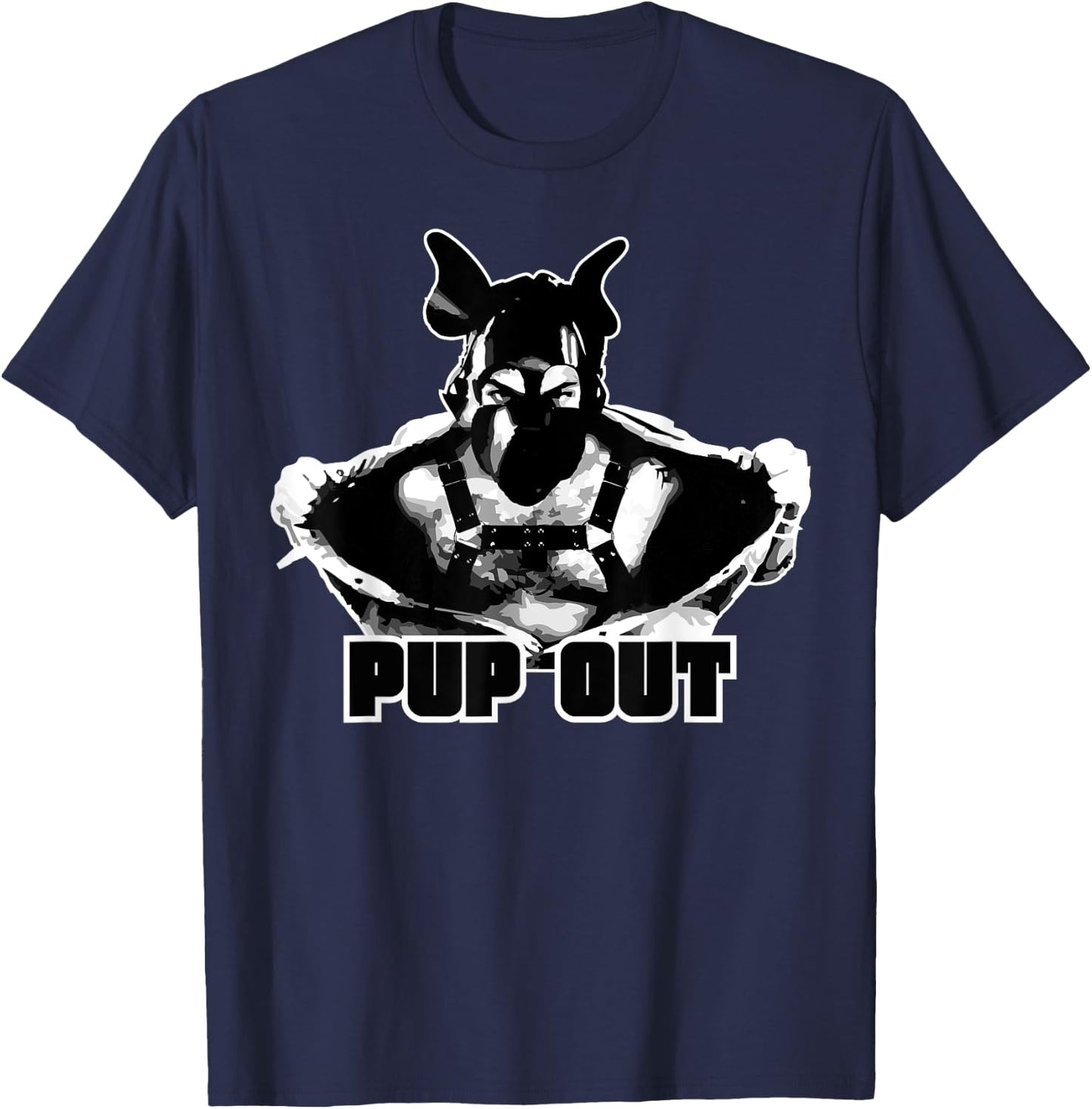 Pup Out! Puppy Human Puppy Play T-Shirt - T-Shirt | Navy
