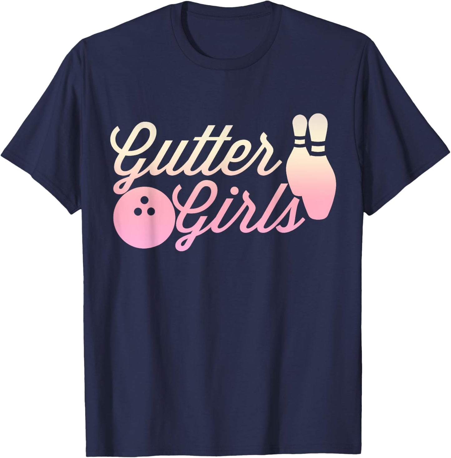 Gutter Girls Funny Vintage design For Bowlers T-Shirt - T-Shirt | Navy