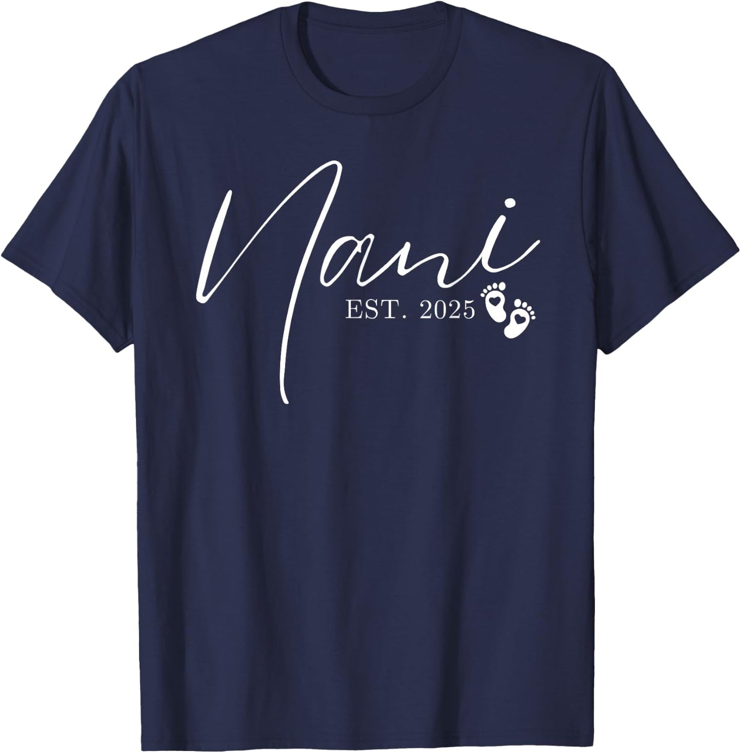 Nani Est 2025 Minimal Promoted to Nani First Time Grandma T-Shirt - T-Shirt | Navy