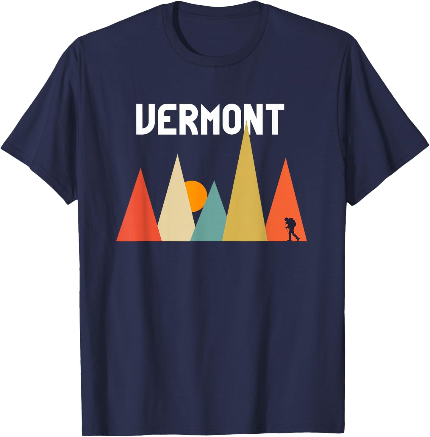 Vermont Retro Vintage T Shirt T-Shirt - T-Shirt | Navy