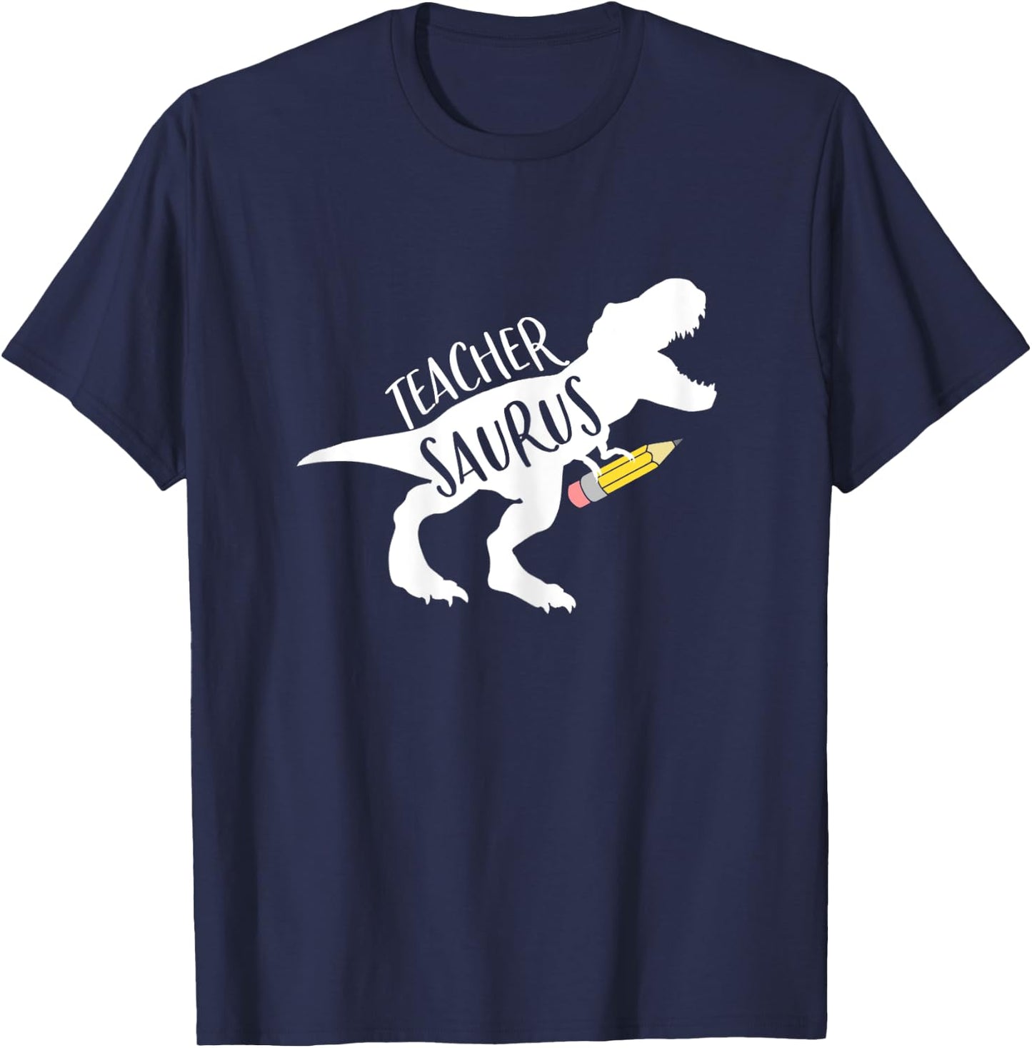 Dinosaur Teacher Shirt Teachersaurus Rex Funny Dino Gift T-Shirt - T-Shirt | Navy