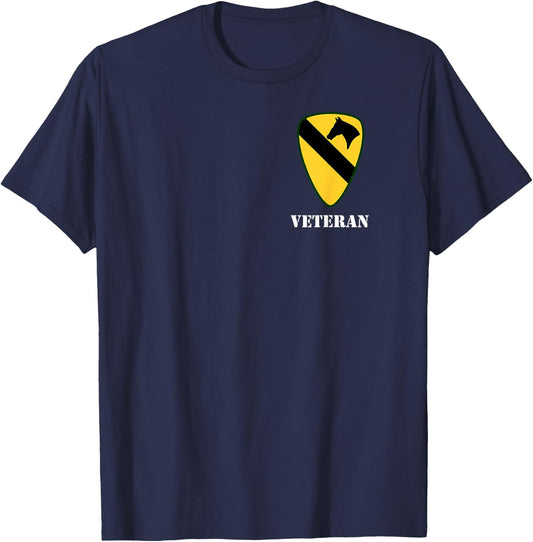 1st Cavalry Division Shirt - 1st CAV Shirt - Veteran (Black) T-Shirt - T-Shirt | Navy