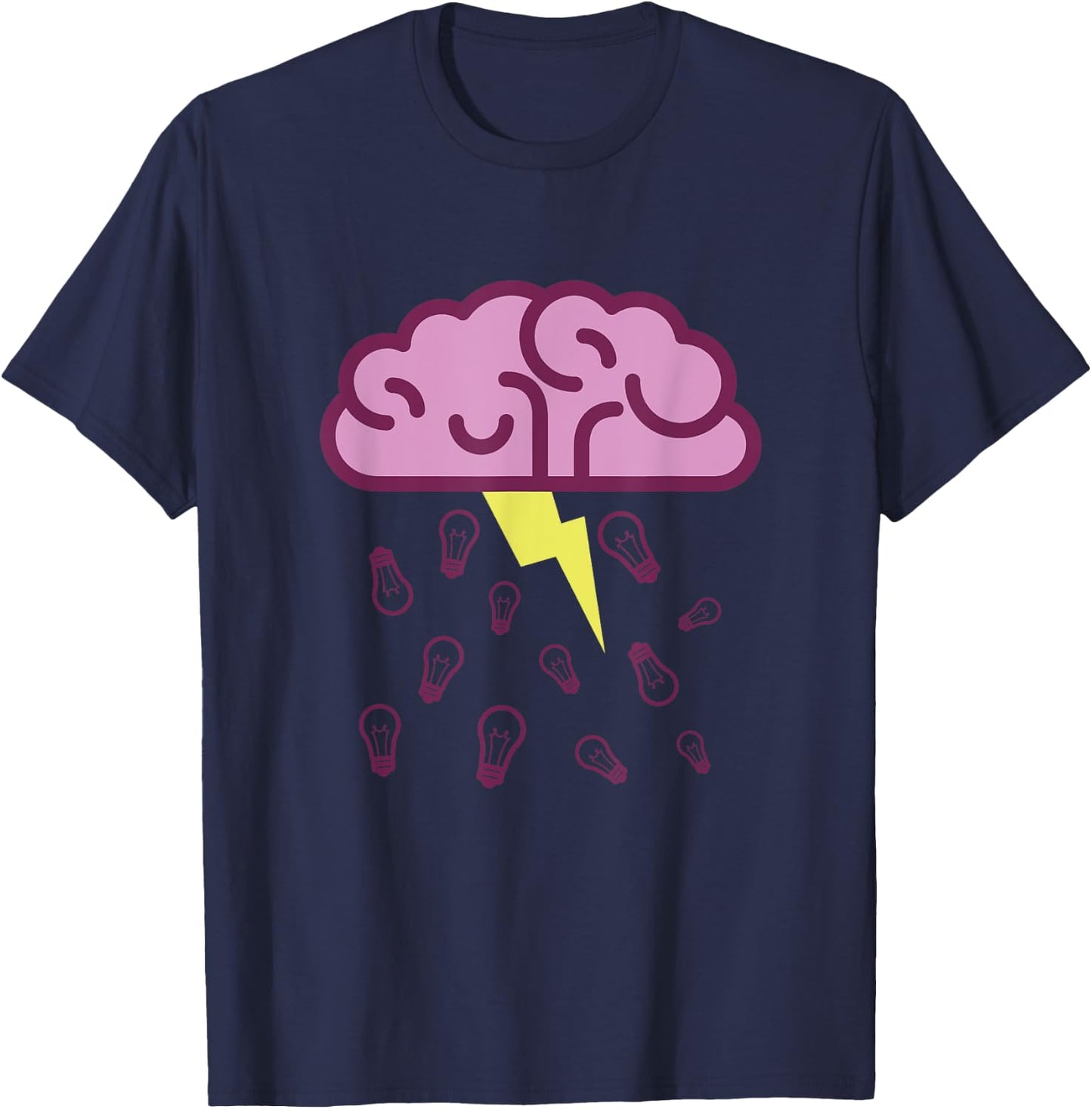 Funny Visual Pun Shirt Brainstorm T-Shirt - T-Shirt | Navy