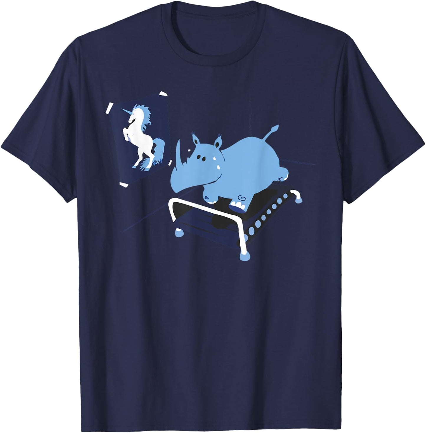 Rhino = Fat Unicorn - Popular Adult Humor T-Shirt - T-Shirt | Navy