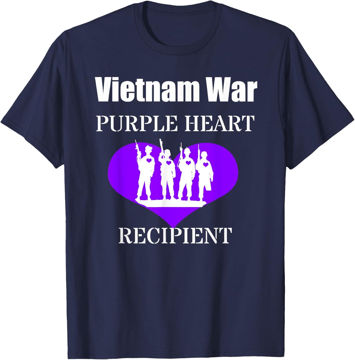 Vietnam War Purple Heart Recipient Veterans Memorial Shirt T-Shirt - T-Shirt | Navy