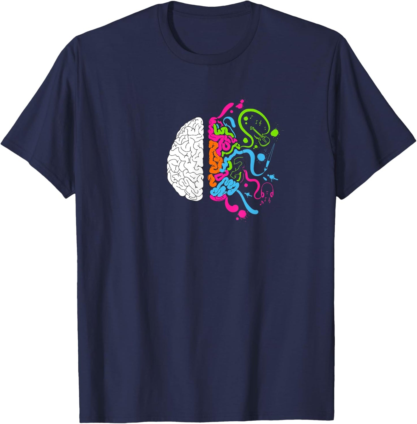 Creative Brain - Fun Science Geek Art Painting T-Shirt - T-Shirt | Navy