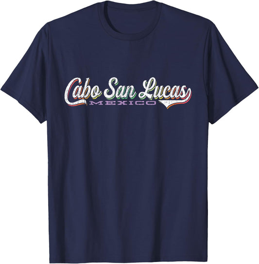 Cabo San Lucas | Retro Style Mexico Beach Men Women Kids T-Shirt - T-Shirt | Navy