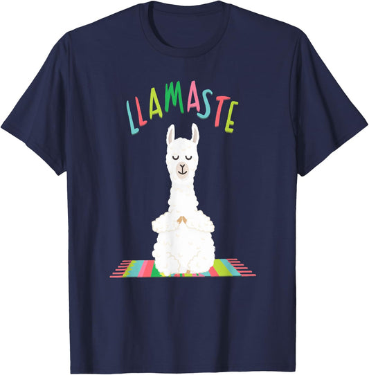 Llamaste - Funny Meditation Llama T-Shirt - T-Shirt | Navy