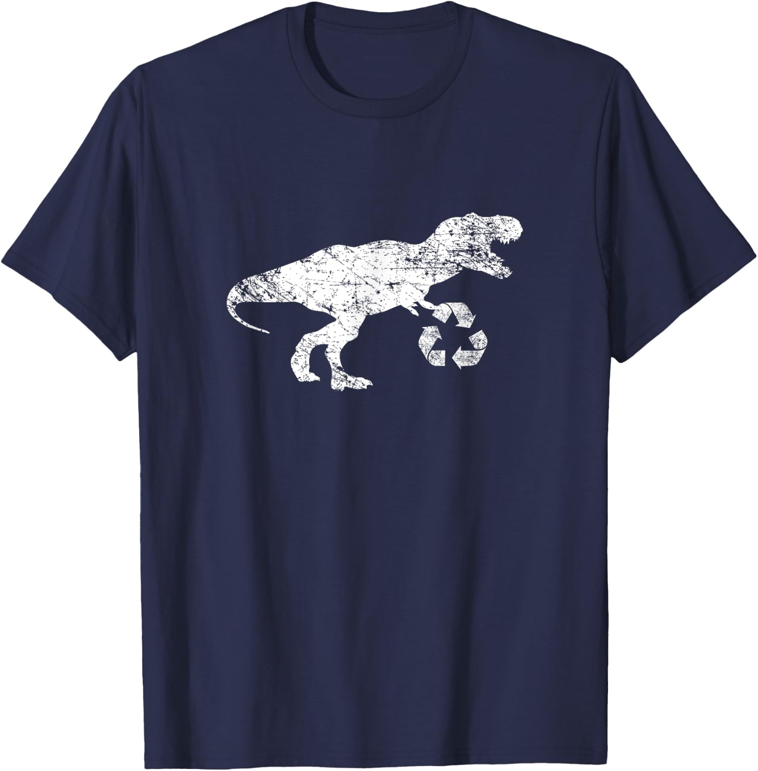 Recycle Rex Shirt Funny Cute Earth Day Dinosaur Recycle Gift T-Shirt - T-Shirt | Navy