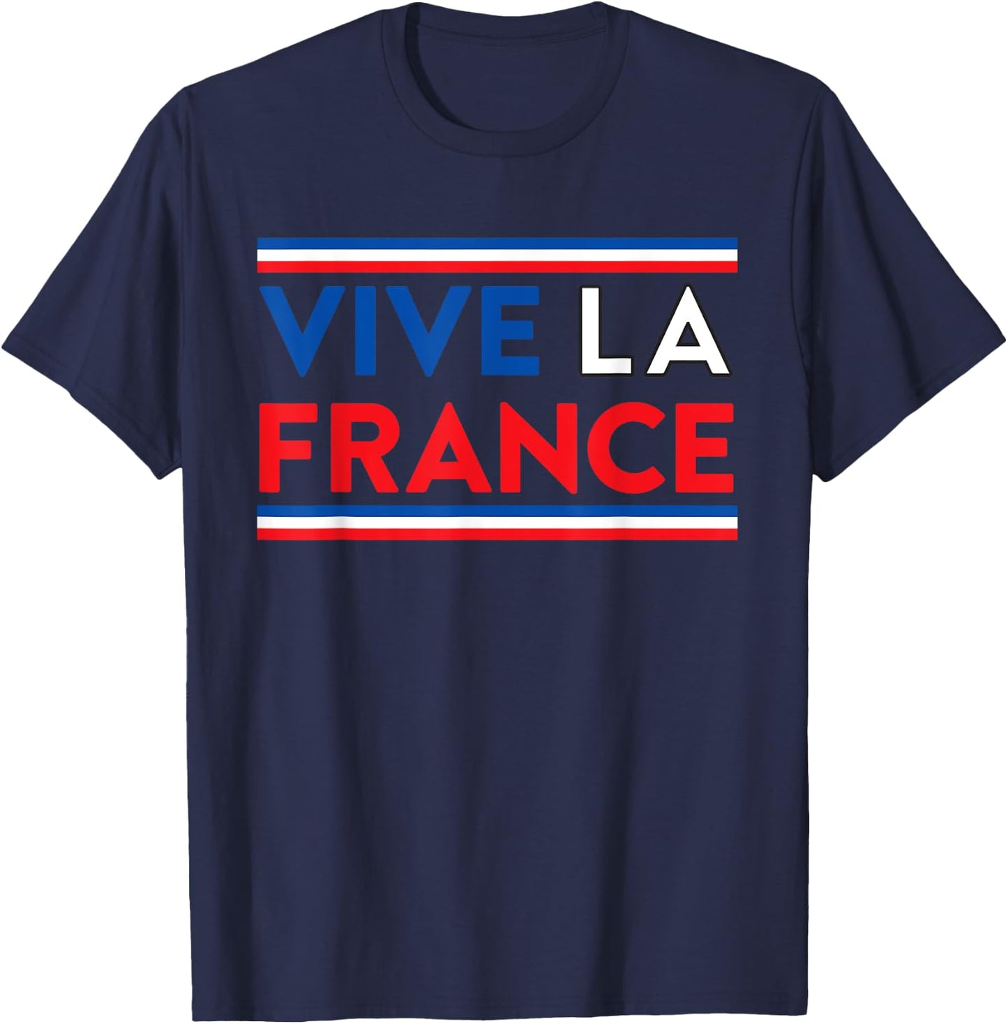 Vive La France Francophile French Pride T-Shirt - T-Shirt | Navy