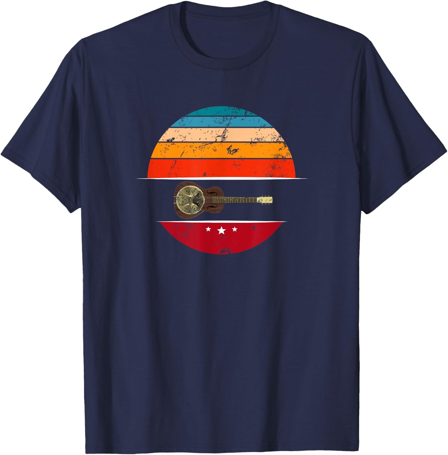 Vintage Dobro - Cool Guitar T Shirt T-Shirt - T-Shirt | Navy