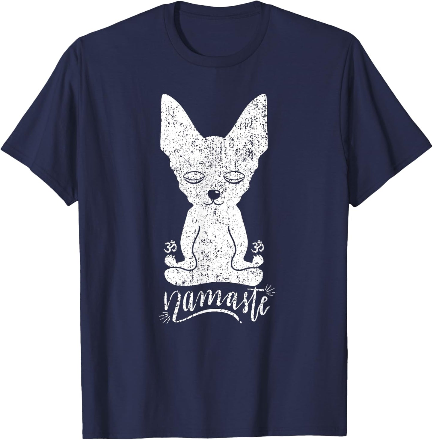 Chihuahua Yoga Namaste Meditation Dog Funny T-Shirt - T-Shirt | Navy