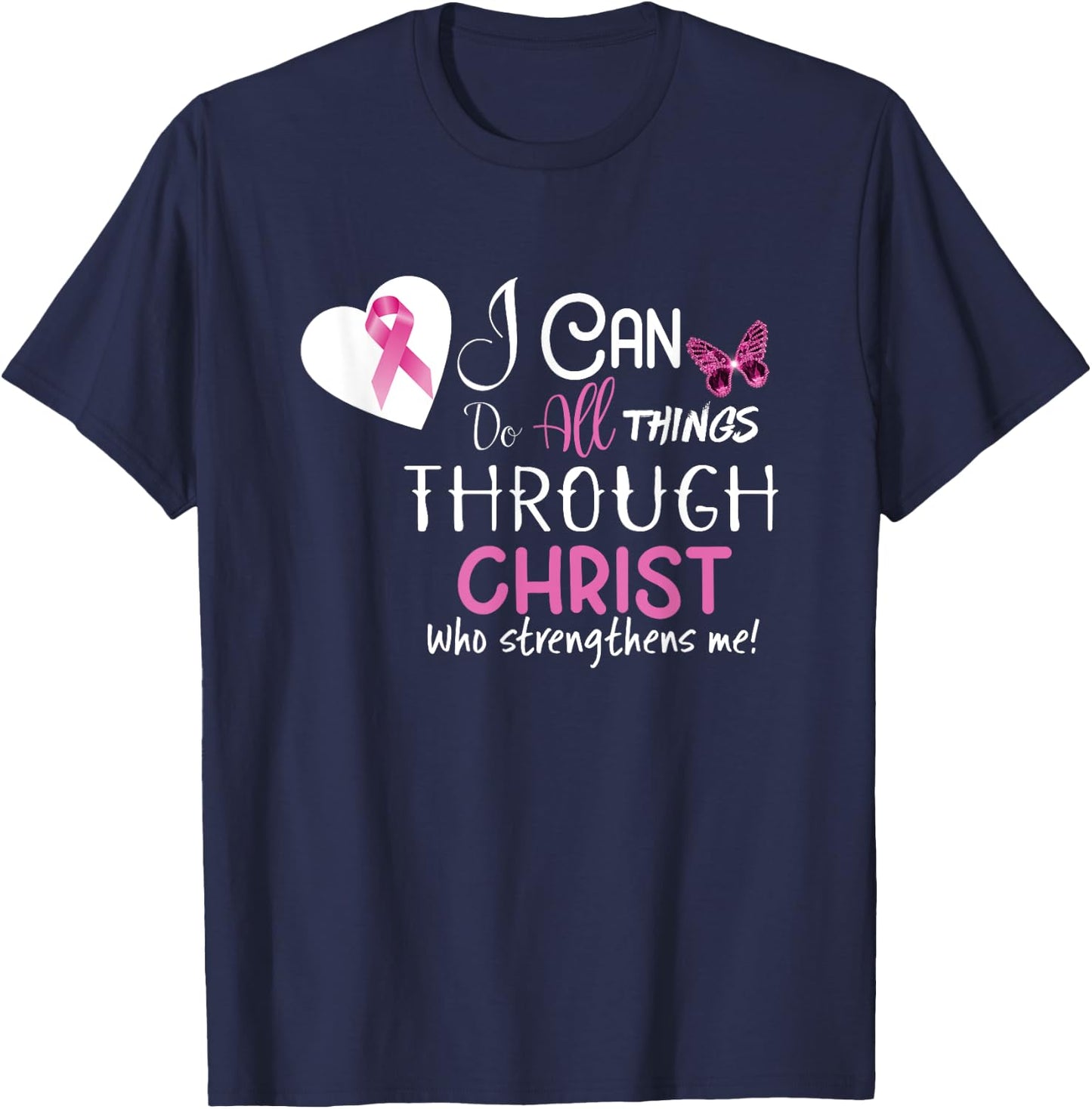 Christian Shirt for Breast Cancer T-Shirt - T-Shirt | Navy