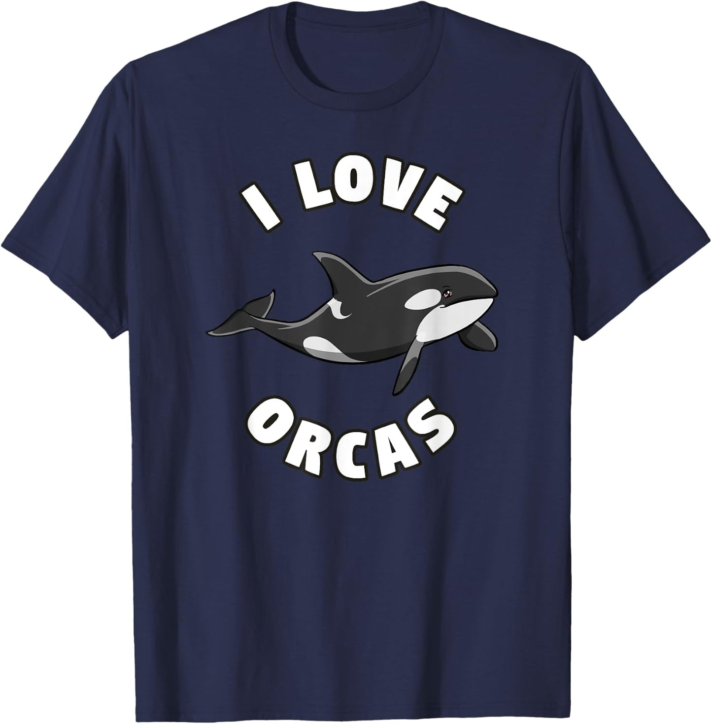 I Love Orcas Killer Whale Orca Lover T-Shirt - T-Shirt | Navy