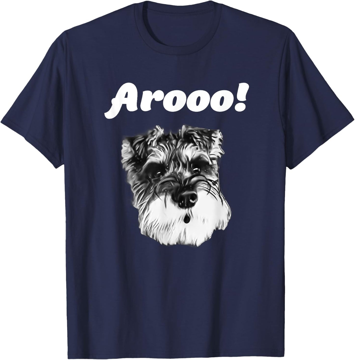 Schnauzer Arooo Barking T Shirt T-Shirt - T-Shirt | Navy