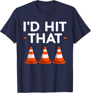 I'd Hit That Halloween Costume Traffic Cone T-Shirt - T-Shirt | Navy