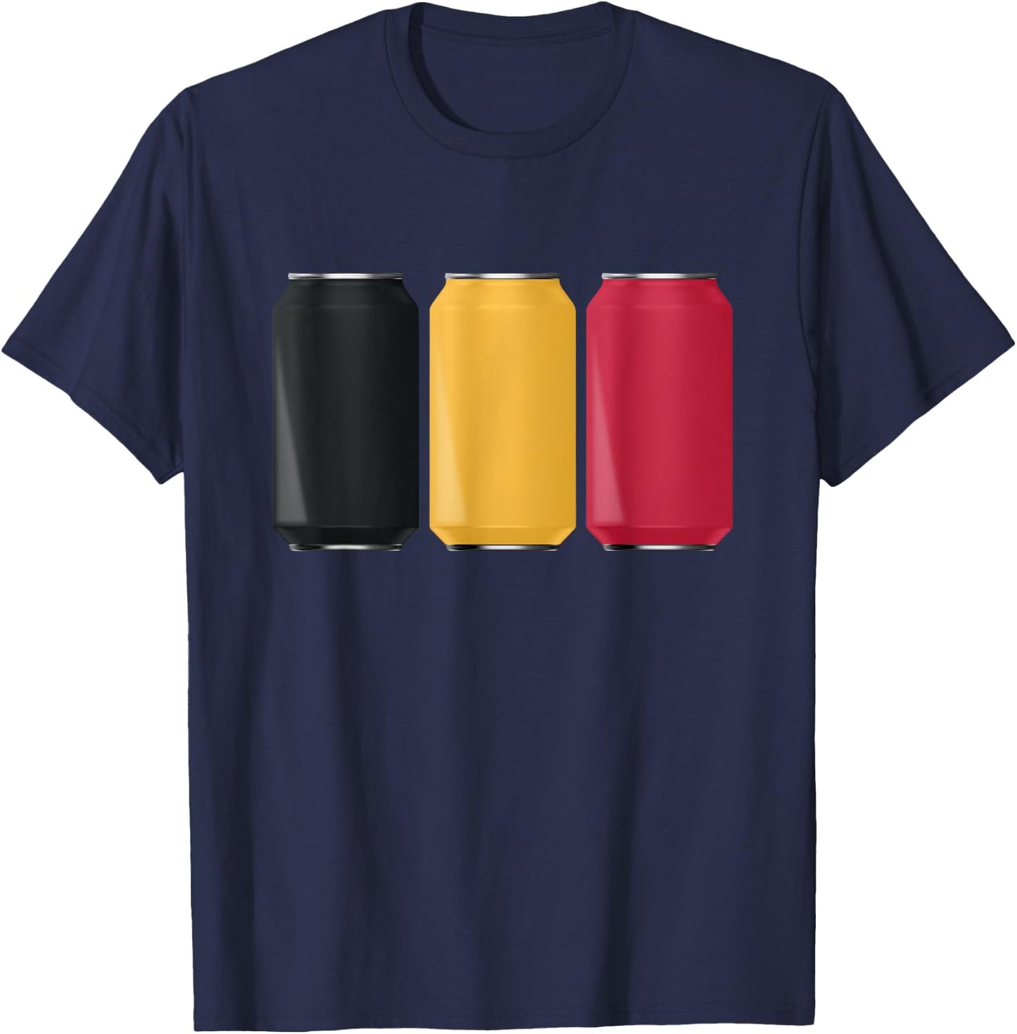 Patriotic Beer Cans Belgium Flag T-Shirt - T-Shirt | Navy