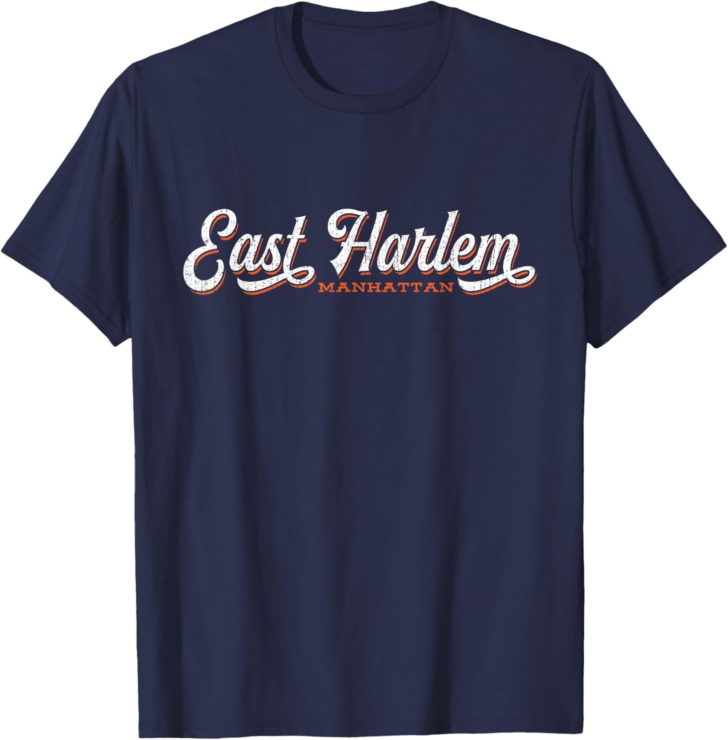 East Harlem New York | Cool Retro Manhattan NYC T-Shirt - T-Shirt | Navy