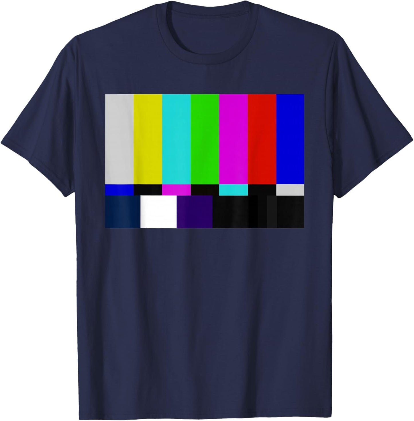 Color Bars TV Test Pattern T Shirt - Television Color Broadc T-Shirt - T-Shirt | Navy
