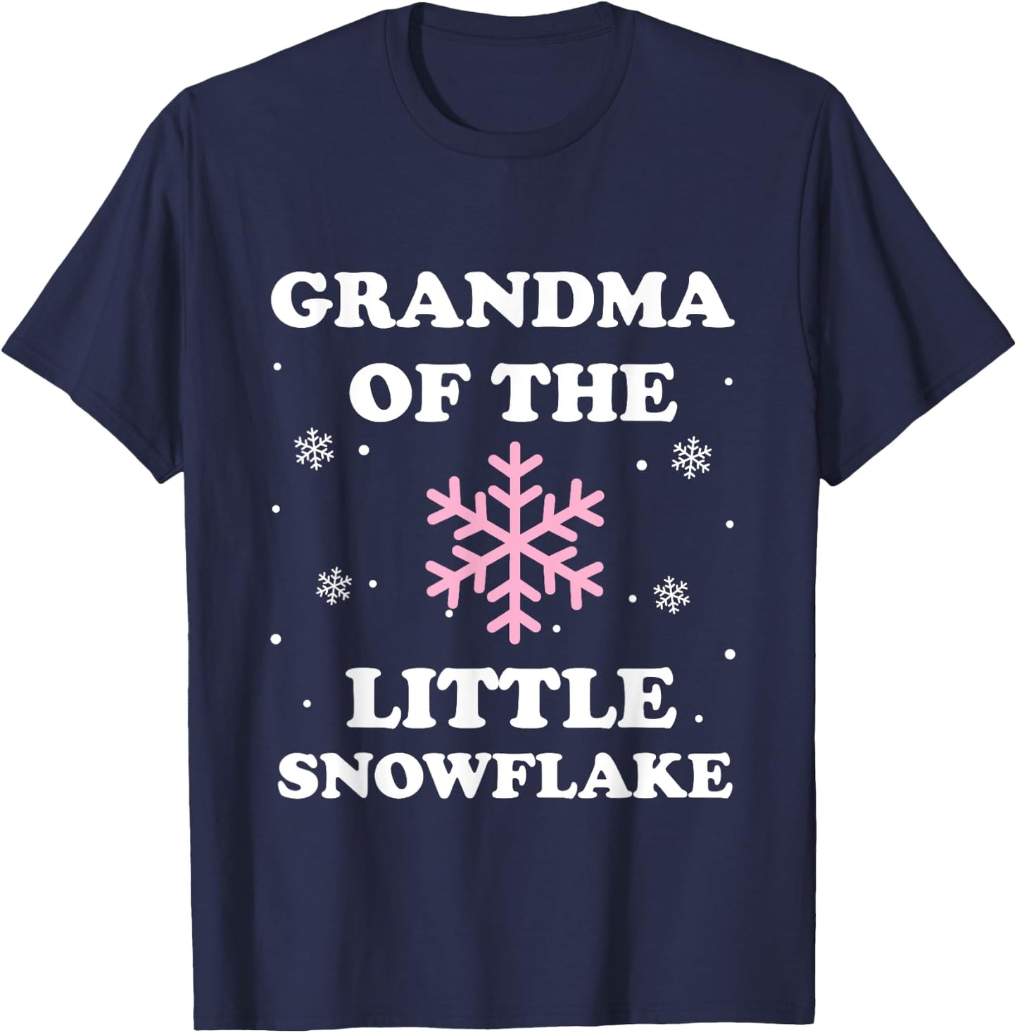 Grandma of the Little Snowflake Christmas Baby Shower Girl T-Shirt - T-Shirt | Navy
