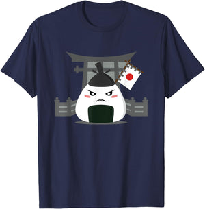 Angry Onigiri - Kawaii Japanese Food T-Shirt - T-Shirt | Navy