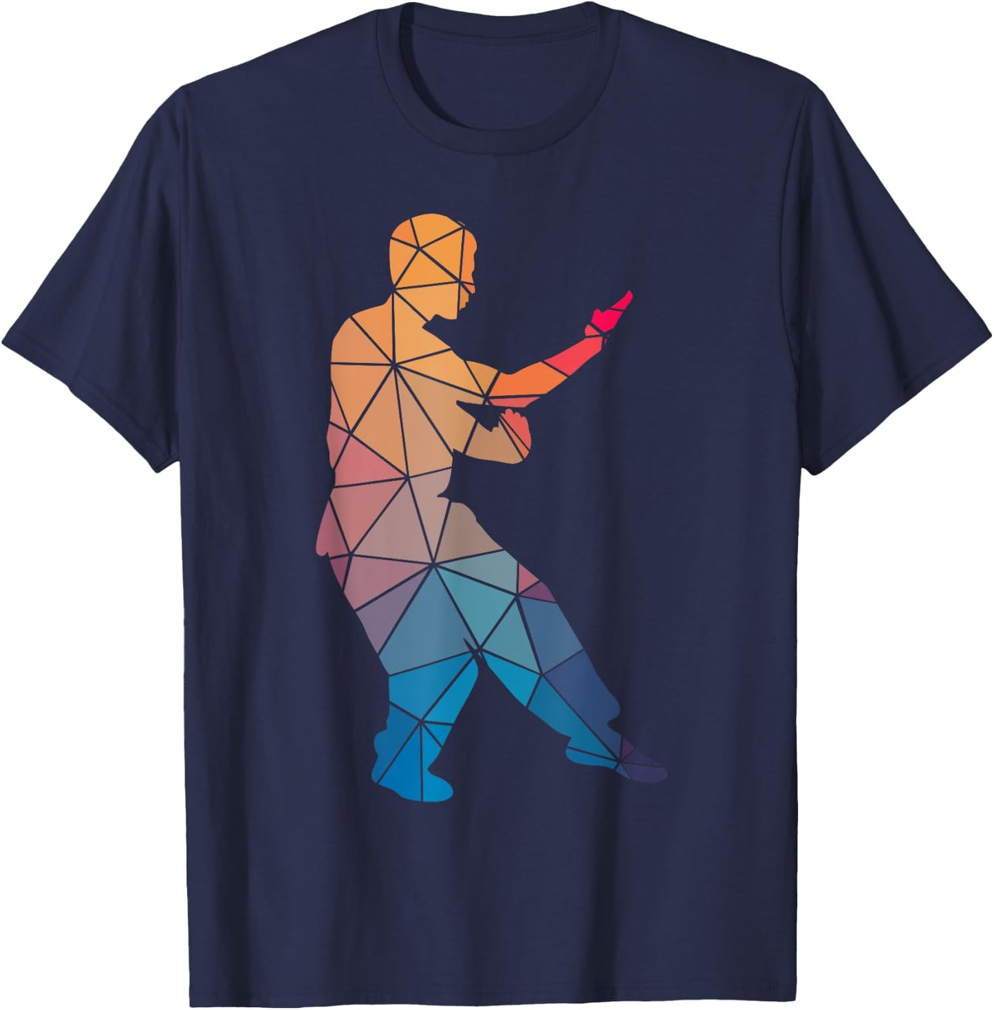 Geometric Cool Kung Fu Shape Gift T-Shirt - T-Shirt | Navy